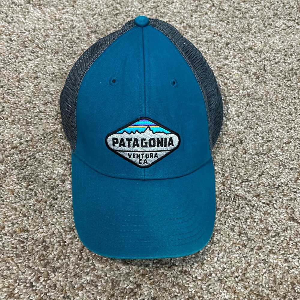 Used - Patagonia Ventura California Snapback Mesh Trucker Hat - Teal and Gray